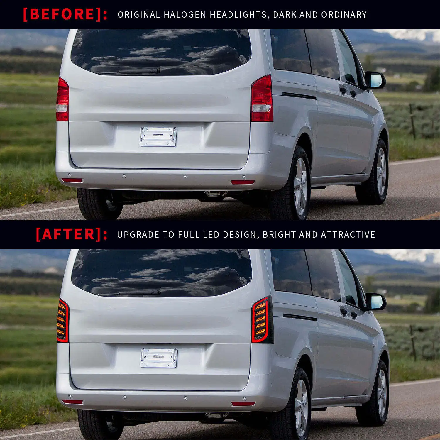 Светодиодные задние фонари для Mercedes Benz W447 VITO 2016-2022 последовательные указатели