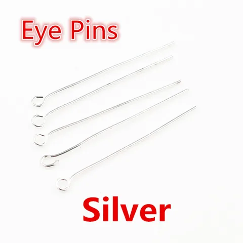 200pcs/lote 16 20 25 30 35 40 45 50mm Cabeça plana/cabeça de bola/olho pinos de cabeça de metal para descobertas de jóias Fazendo suprimentos de bricolage
