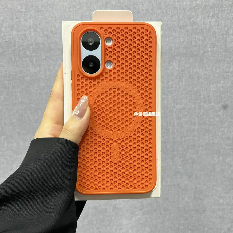 Фото Чехол для Xiaomi Poco X8 Pro Max, магнитный силиконовый чехол с сотовой структурой для рассеивания тепла, противоударный бампер для Poco X8 Pro Max №3