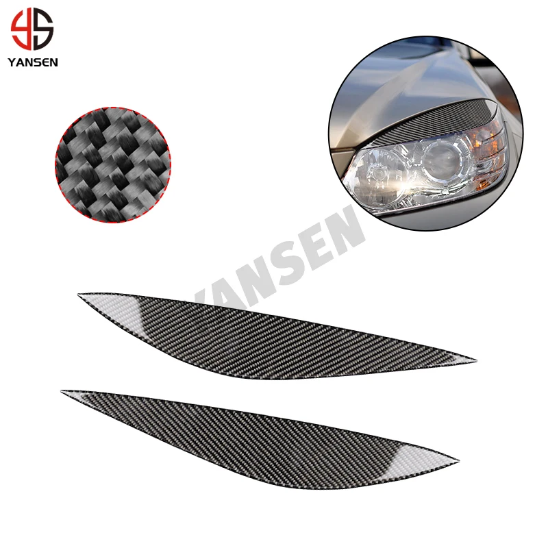 

For Mercedes Benz C Class W204 2008-2011 Real Carbon Fiber Car Headlight Lamp Eyelid Eyebrows Sticker