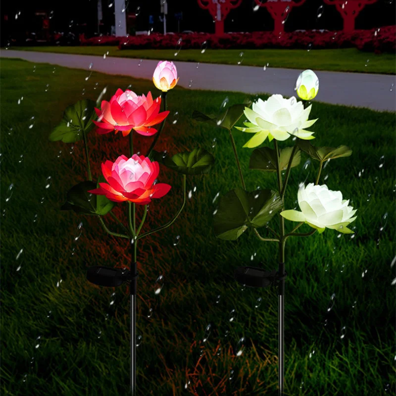 

Solar Led Lights Outdoor Lotus Lawn Lamp Waterproof Garden Lights Villa Aisle Corridor Christmas Decoration Sunlight Solar Lamp