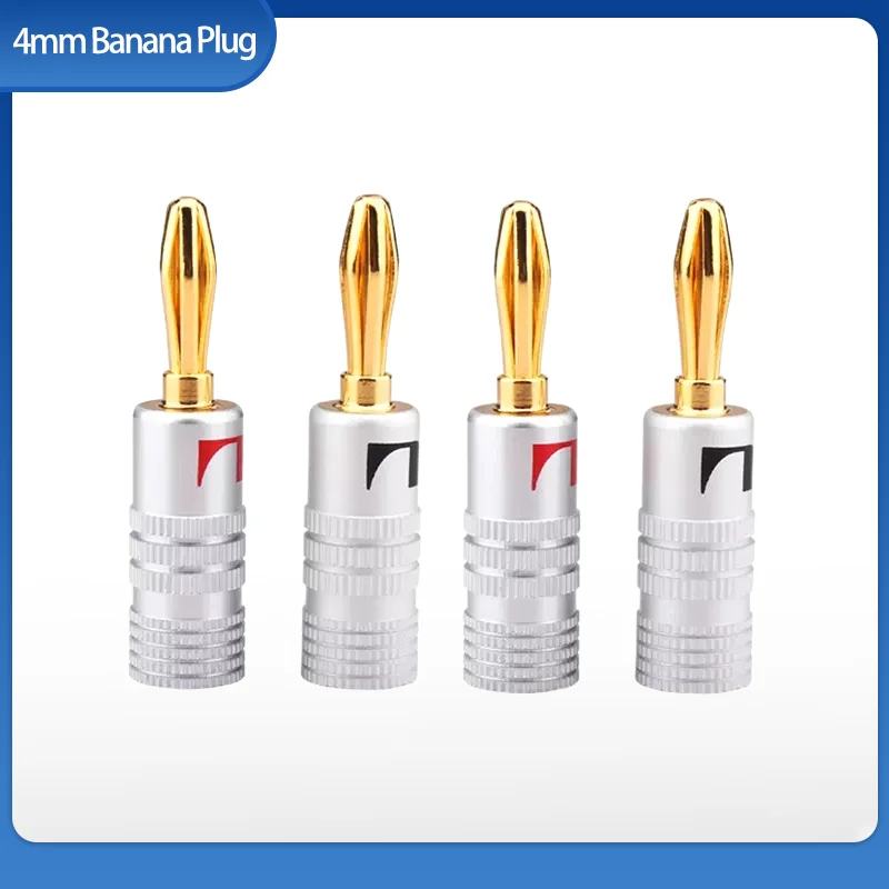 

10pairs/20pcs 4mm Banana Plugs with 24K Gold-Plated Connector and Screw Lock Used for Audio Television Car Audio Etc