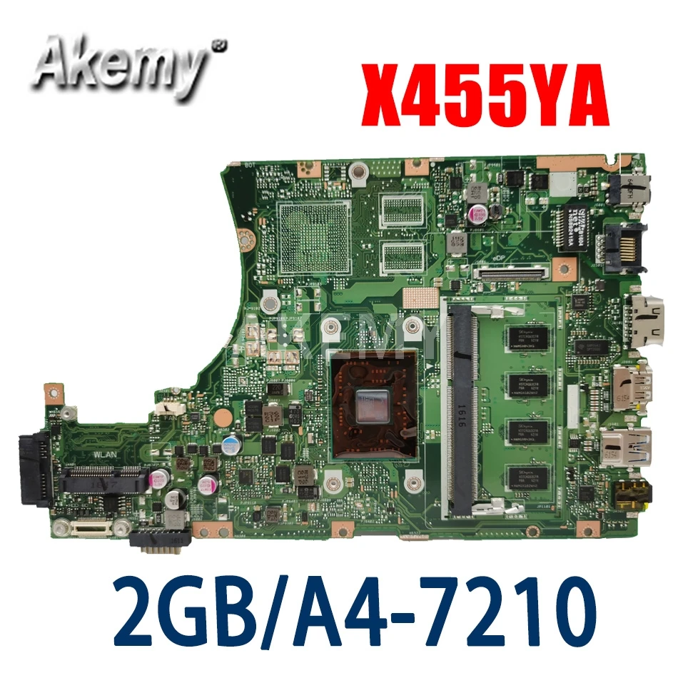 

Материнская плата X455YI для ноутбука ASUS X455YA X455Y X454Y A454Y K454Y R454Y оригинальная материнская плата 2GB-RAM A4-7210 ЦП