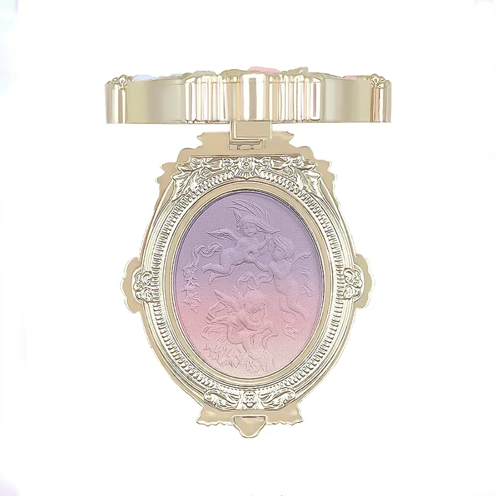 Румяна Cheerflor Angel с тиснением градиентом персикового фиолетового цвета матовые