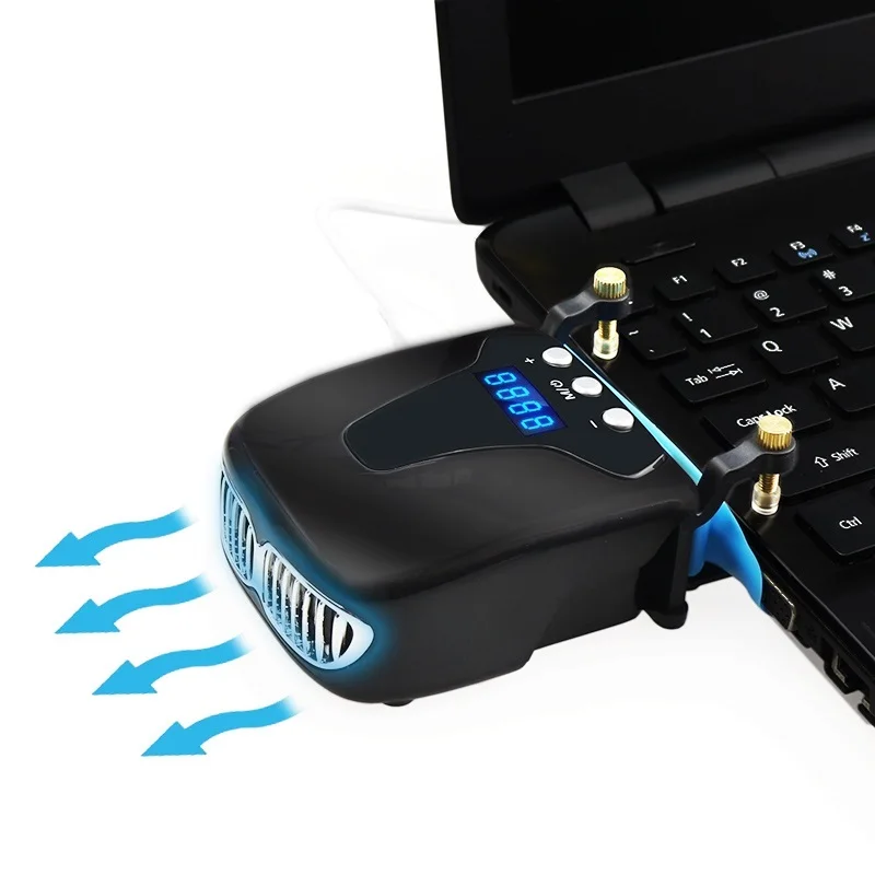 

Strong Laptop Cooling Vacuum Fan External USB Silent Ice Notebook Cooler Digital Display Adjustable Smart Model Cooler VS Pad