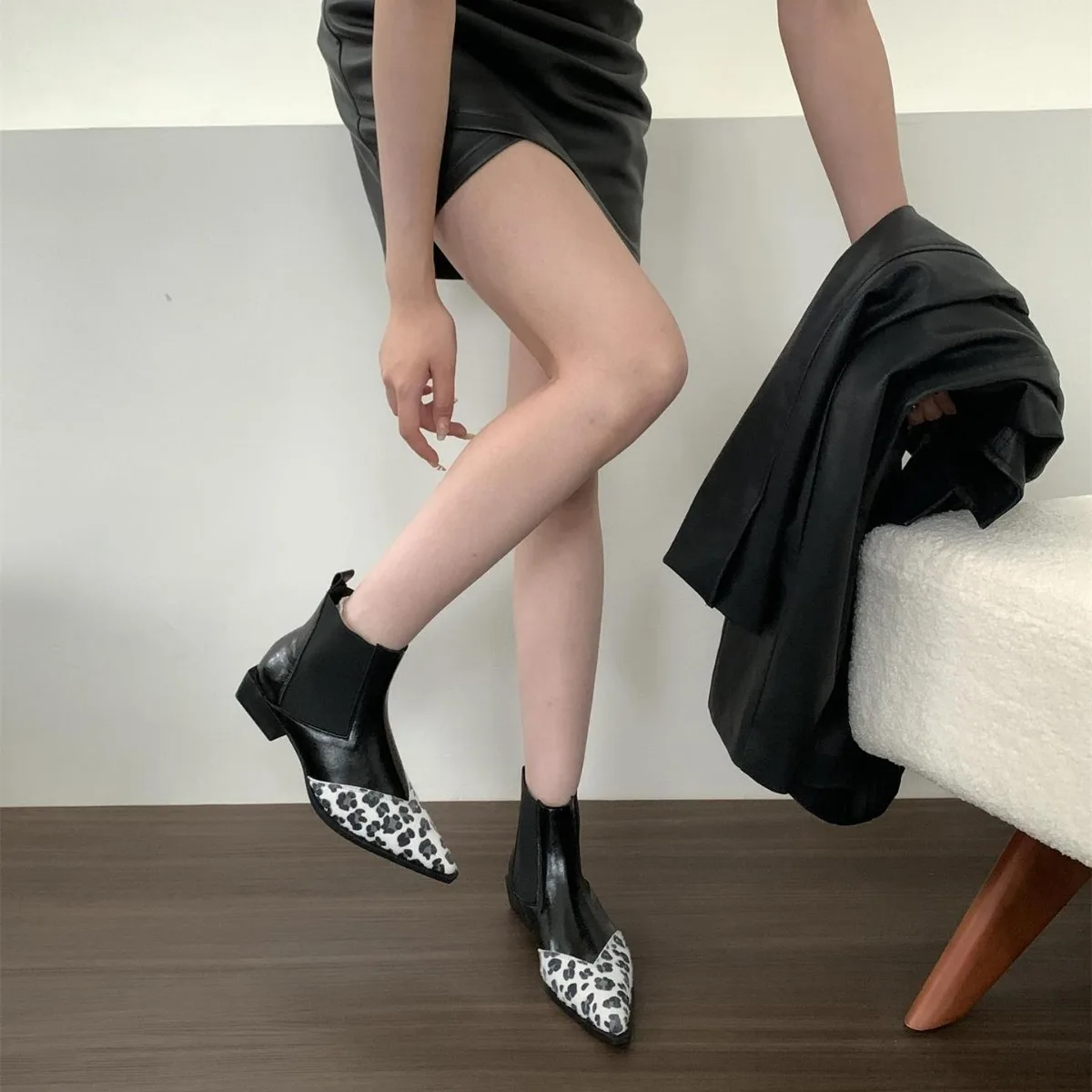 Зимние сапоги Женские резиновые Дождевые сапоги-Женские 2024 Ботильоны с острым