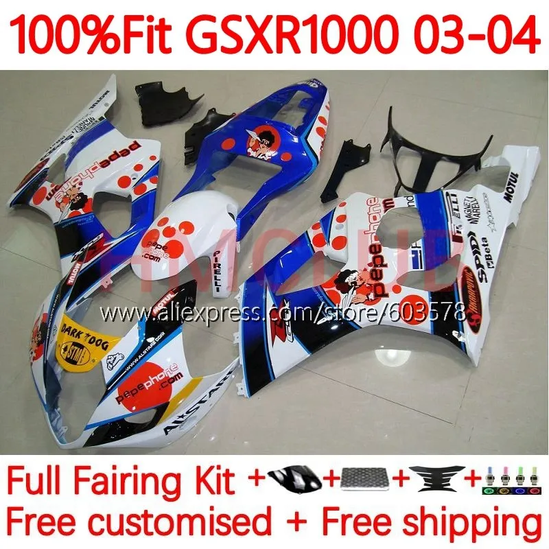 

Injection For SUZUKI GSXR-1000 K3 GSX-R1000 GSXR 1000 CC 1000CC GSXR1000 Pepephone 2003 2004 GSX R1000 03 04 Fairing 98No.71