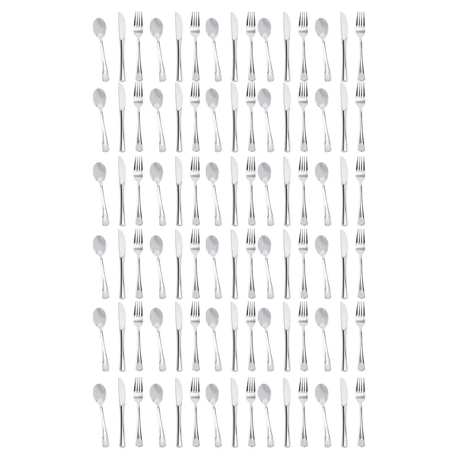 

Plastic Party Set Spoons Cutlery Flatware Utensils Fork Spoon Disposable Eating Utensil Dinner Silverware Knives Silver Cake
