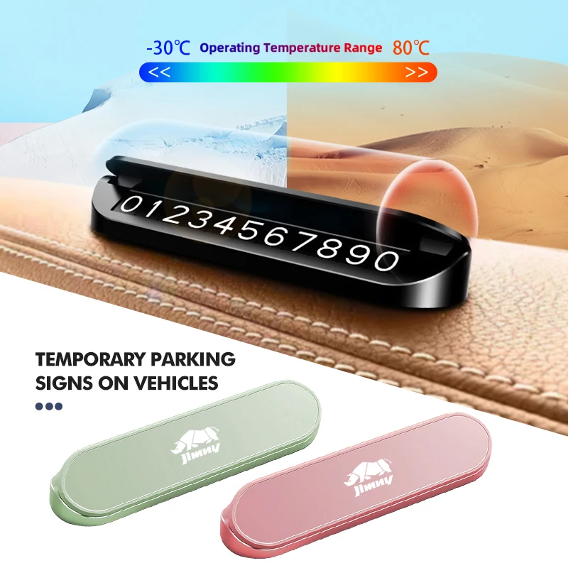 Временная карта с номером телефона для парковки автомобиля светящийся ночной