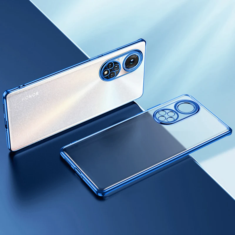 

Luxury Plating Frame Soft TPU Phone Case For Honor 20 Lite 30 50 Magic 4 Pro Clear Back Cover