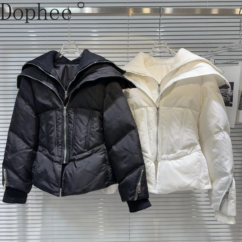 Модный женский осенне-зимний теплый пуховик милый крутой двухслойный