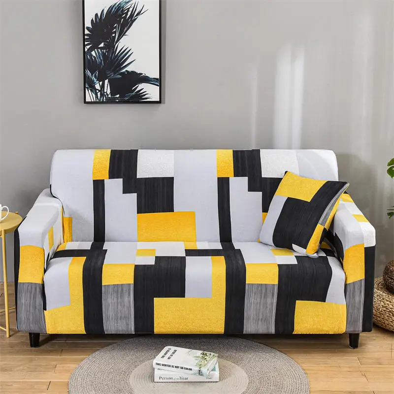 

Square Lattice Sofa Covers for Living Room Furniture Protector Anti-dust Stretch Loveseat Couch Cover Big Sofa Case 1/2/3/4-seat