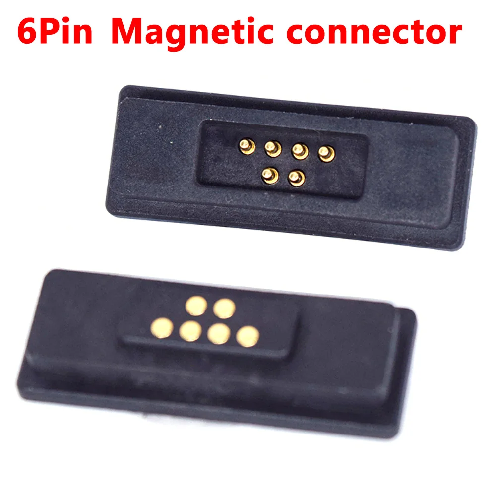 

6pin waterproof high current magnet suction spring pogo pin connector male and female probe DC power charging magnetic connector