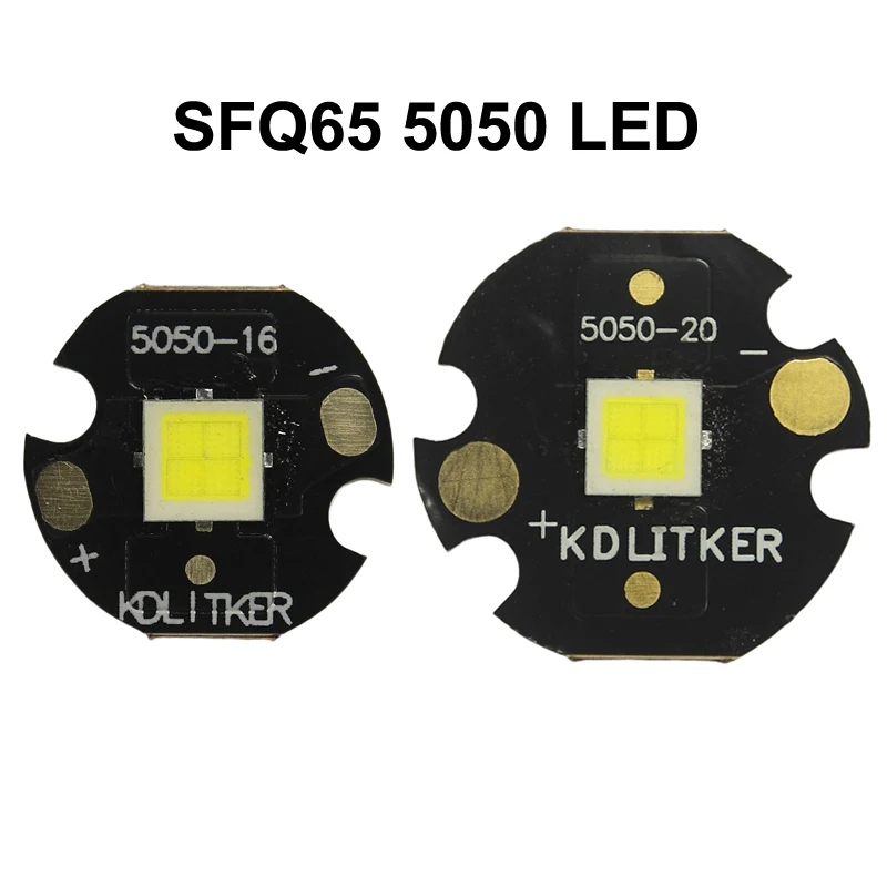 

SFQ65 4x Core 3V 20A 5000 Lumens Long Throw SMD 5050 LED on KDLITKER DTP Copper MCPCB Flashlight DIY