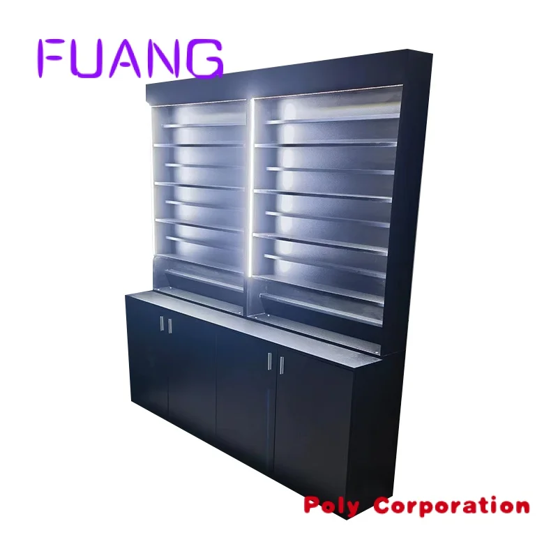 2023 Latest Classic French Style LED Black Hair Display Rack Display Stand Mobile Display 10 Years Warranty