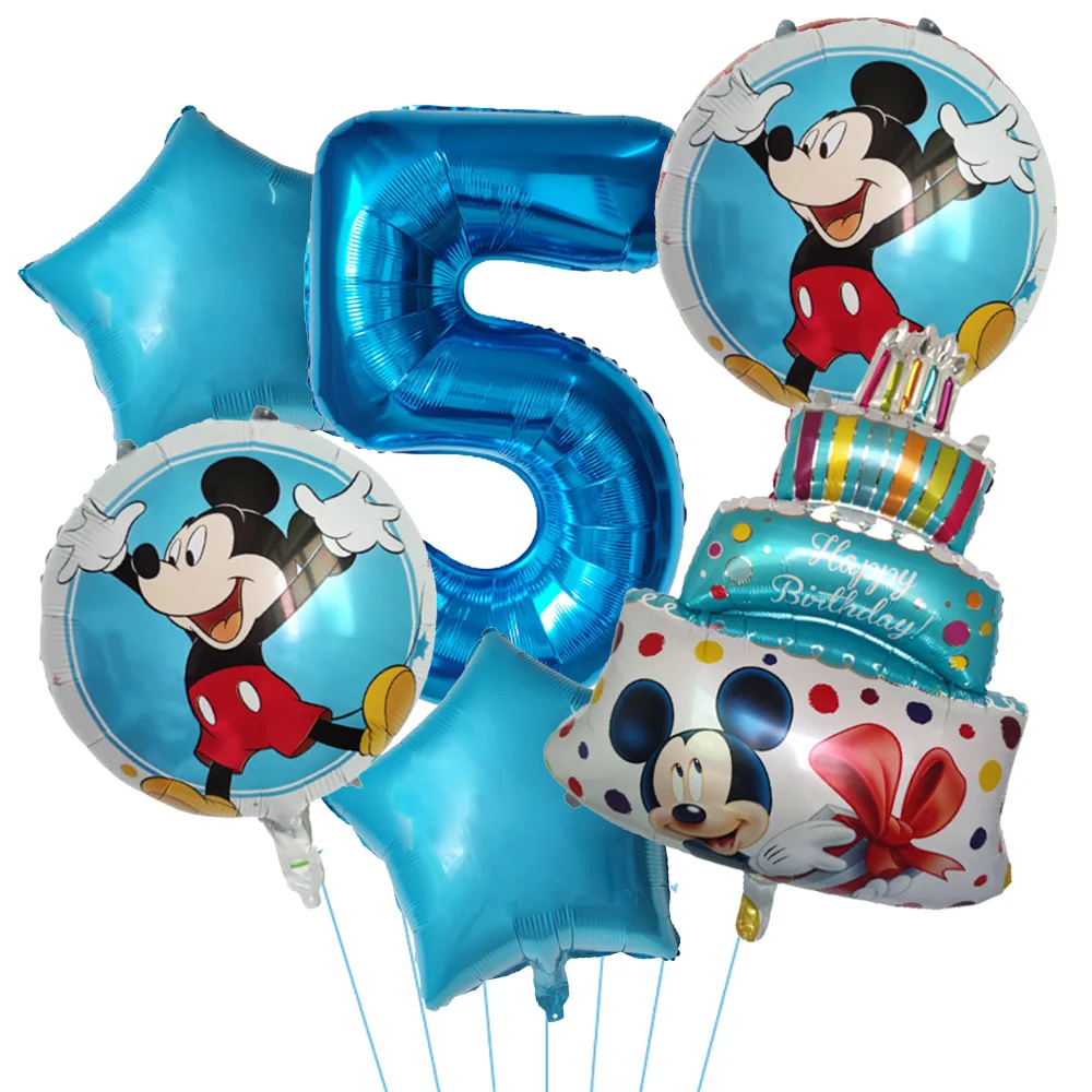 

6 шт., воздушные шары Микки и Минни, Globos