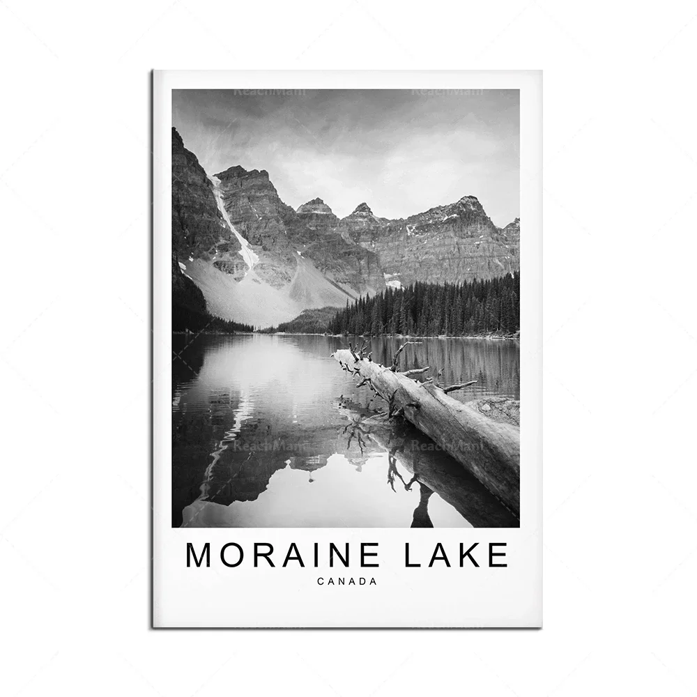 Национальный парк Банфа карта траверсии Мореское озеро Рокки-горы Постер для