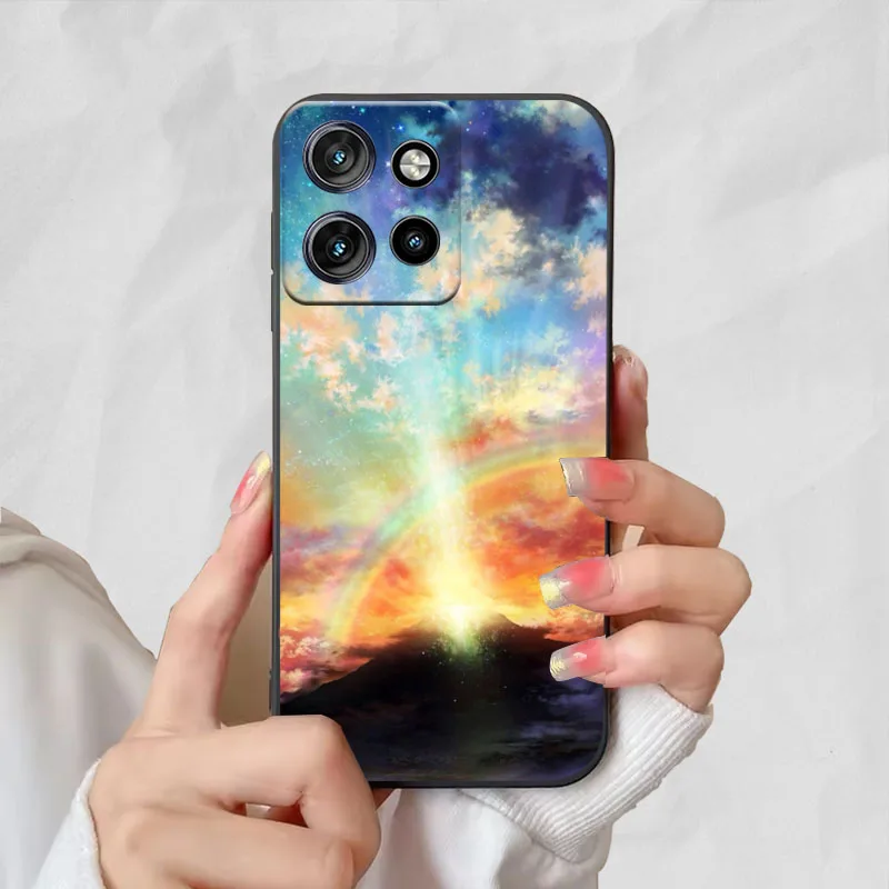 Фото Мягкий силиконовый чехол для Motorola ThinkPhone25, чехол с милым котом, черный чехол для телефона Motorola ThinkPhone 25, чехол из ТПУ, FBumper №3