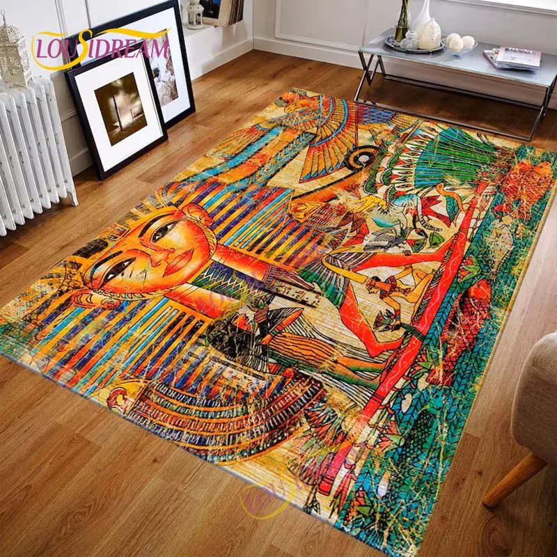 Коврик для домашней зоны 3D печать египетский фараон Ретро украшение гостиной