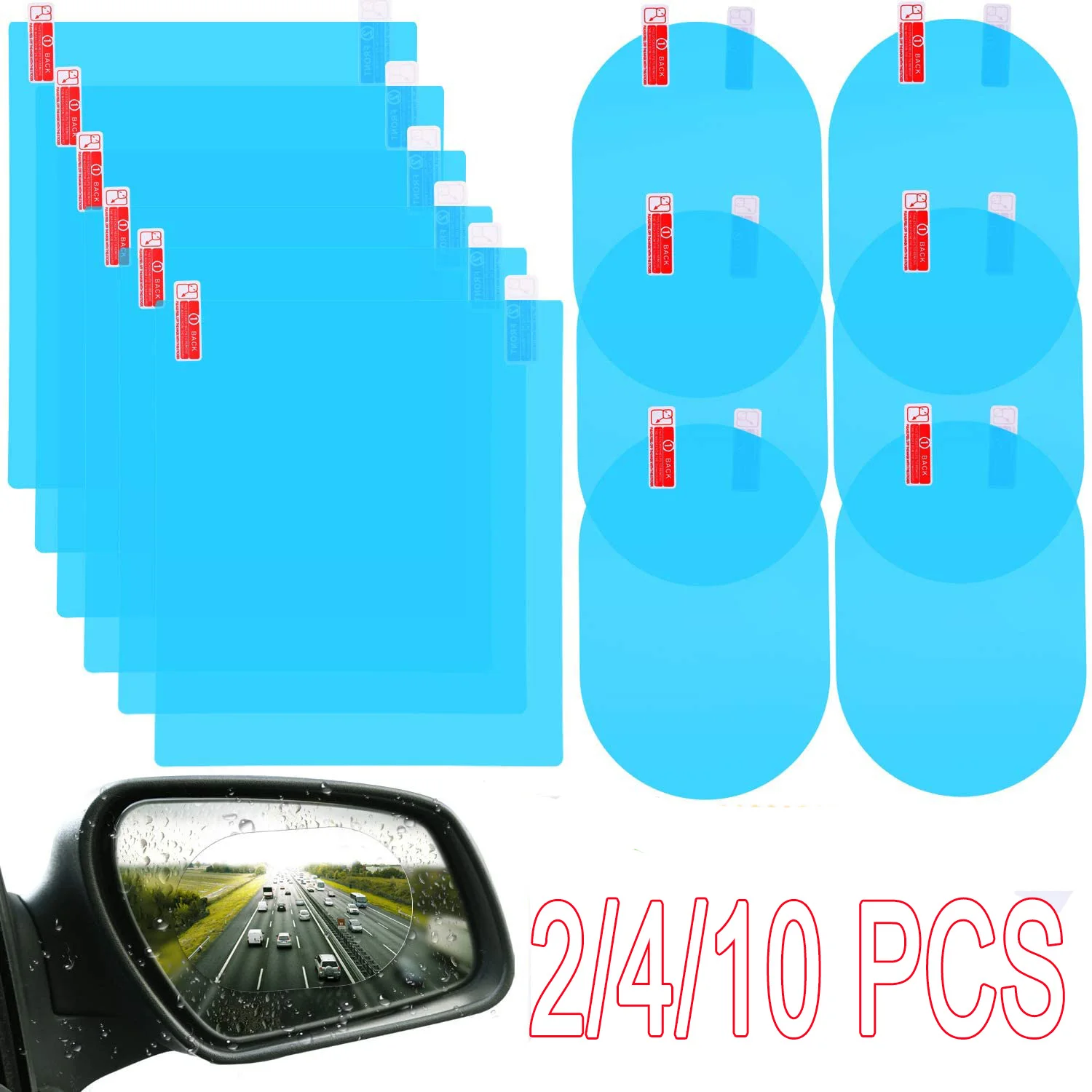 10 шт. прозрачная противотуманная мягкая защитная плёнка для зеркала заднего вида