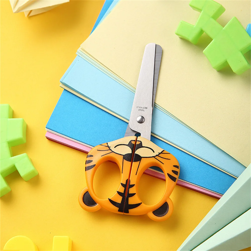 

Kindergarten Stai Nless Steel Scissors Cartoons Stationery School Home Office Tool Kids Scissors Mini Animal Scissors