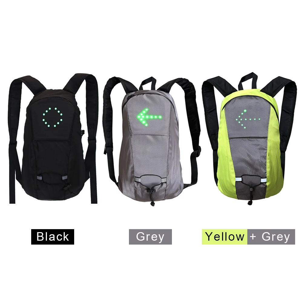 Cycling MTB Bag Safety LED Turn Signal Light Wireless Remote Control Bicycle Night Riding Running Camping Warning Backpacks |