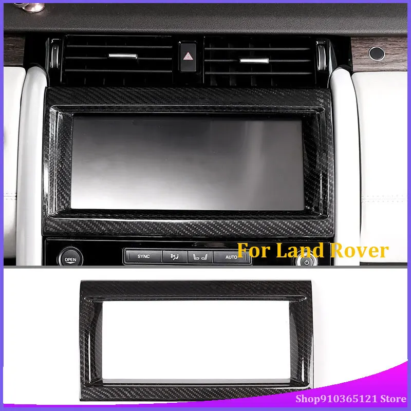 For Land Rover Discovery 5 Lr5 L462 2017 2018 Real Carbon Fiber Interior Navigation Box Frame Cover Trim 3d Stickers Accessory