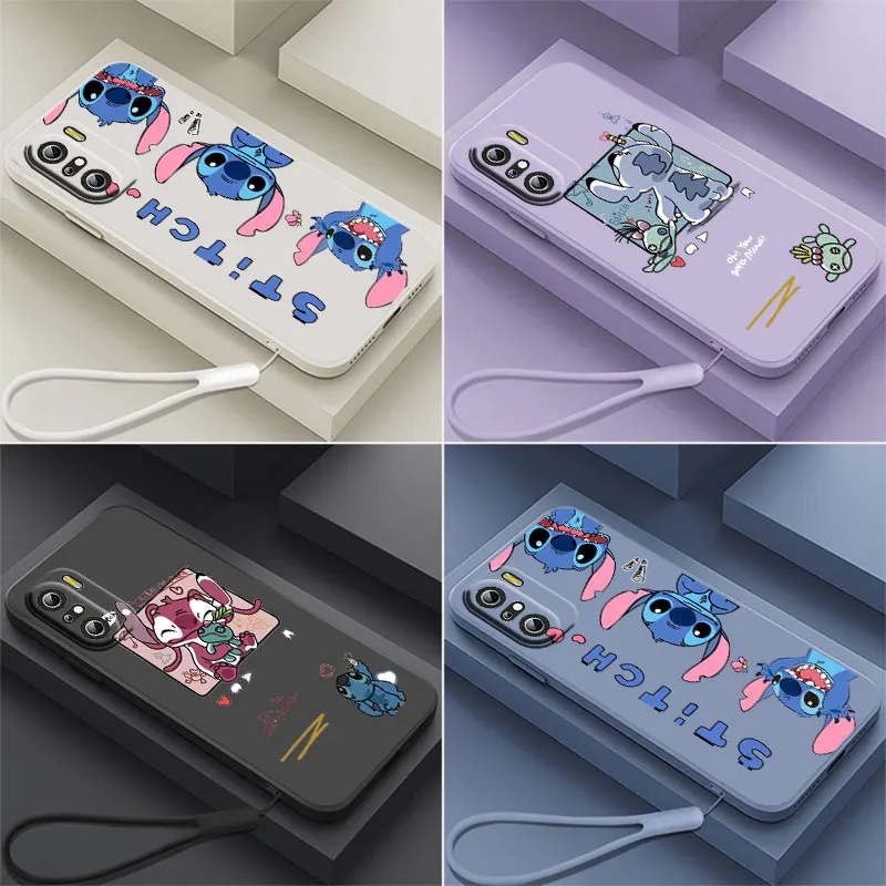 

Stitch Disney Cute Baby Phone Case For Xiaomi Redmi K50 K40 10X 10 9T 9AT 9A 9C 9 8A 8 7 6A 5A Gaming Pro Liquid Rope Cover Soft