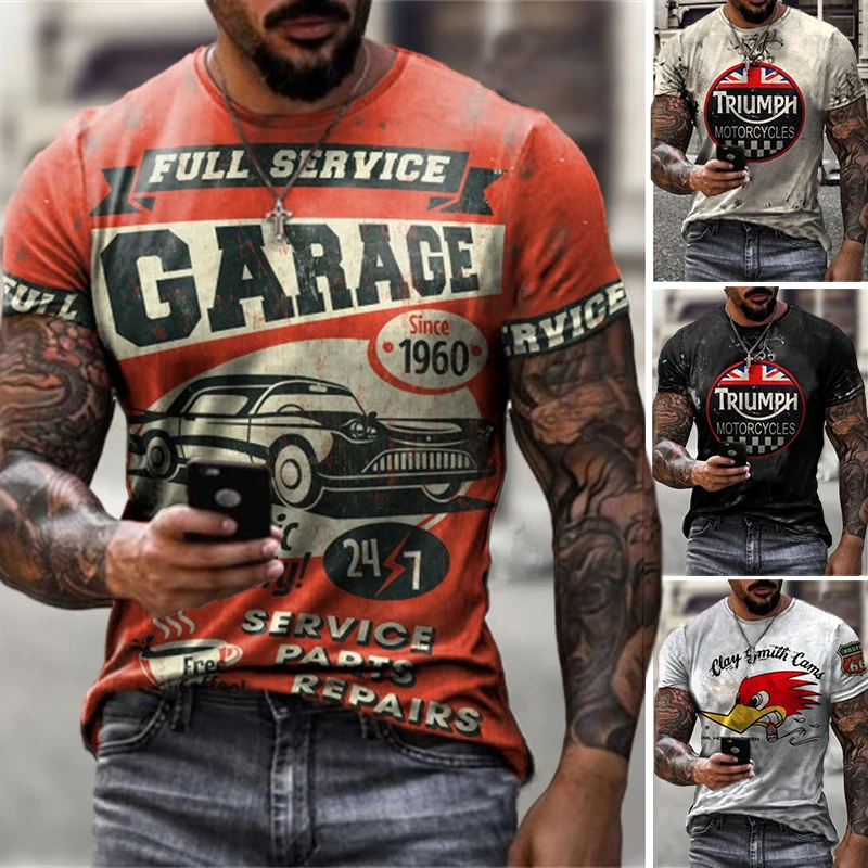 

Men's T-Shirt Fashion O-Neck Casual Short Sleeve Harajuku Hip-Hop Trend Retro 3D Print Oversized Fashion Sportswear