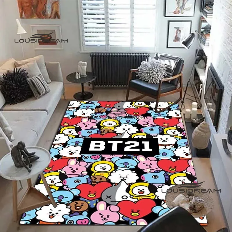 

Fashion Cute korean idol cartoon Carpet and rug BT21 rug living room bedroom area soft carpet study porch bedside non-slip mat