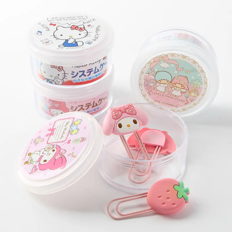 

Anime Kt Cat My Melody Kawaii Desktop Sundries Storage Box Case Cartoon Transparent Portable Multifunction Sealed Container Gift