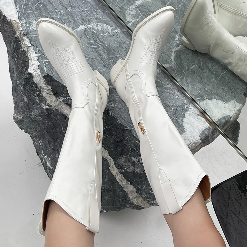 

Fashion Ladies Martin High Boots For Women Ladies Female Shoes Low Heels Pointed Toe Casual Outside Roman Modern Chelsea Boots