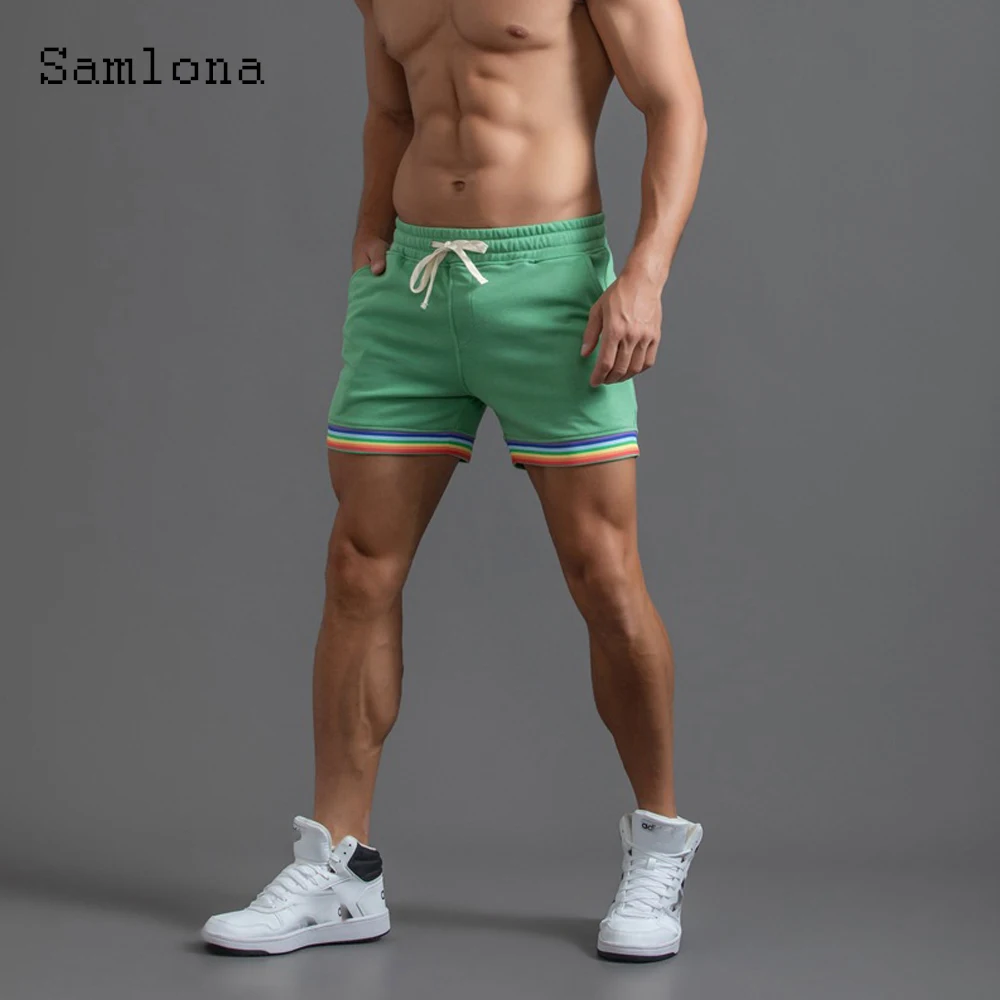 Men's Casual Shorts Sexy Drawstring Short Pants 2022 New Patchwork Ultrashorts Stand Pocket Fashion Beach Shorts Male Clothing