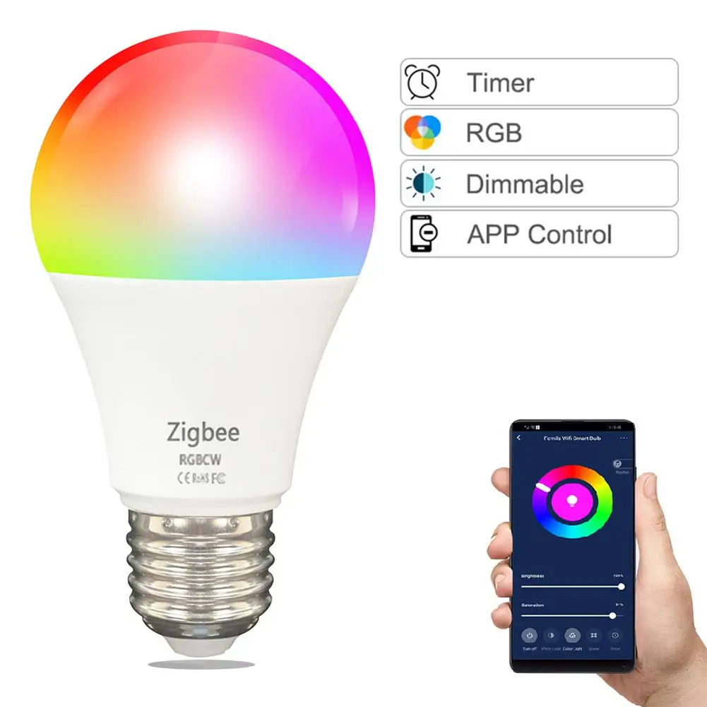 

Умная Светодиодная лампа с Bluetooth, волшебная лампа, цветная RGB лампа с регулируемой яркостью, лампа для дома, спальни, рождественской вечеринк...