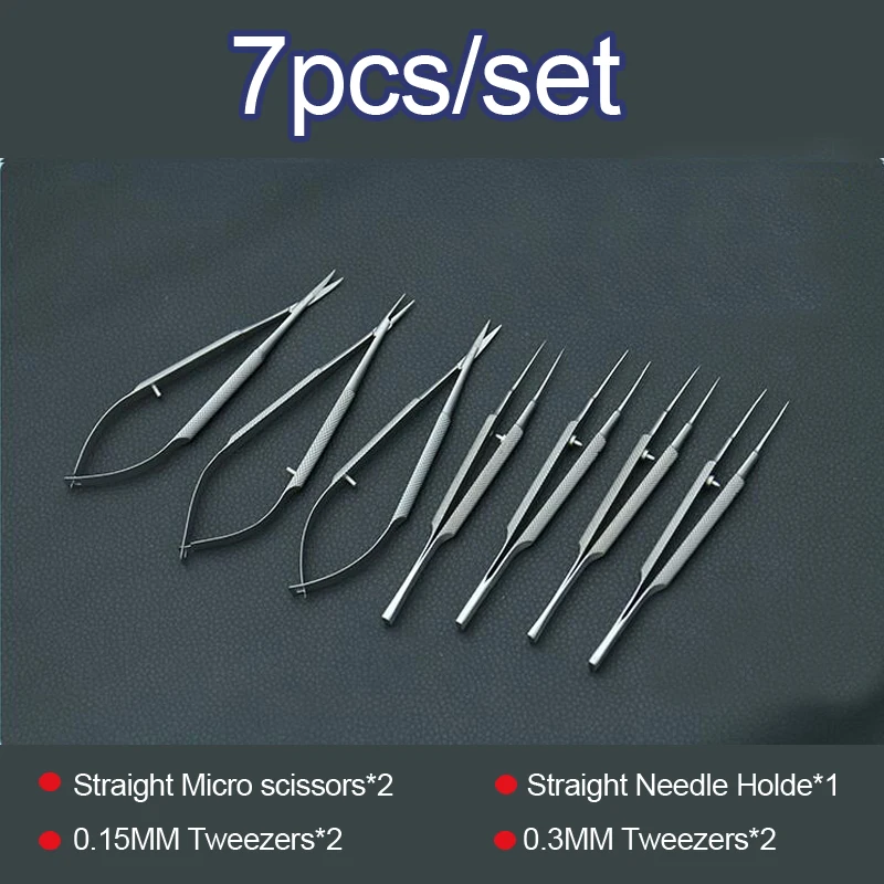 

New ophthalmic microsurgical instruments 12.5cm scissors+Needle holders +tweezers stainless steel surgical tool