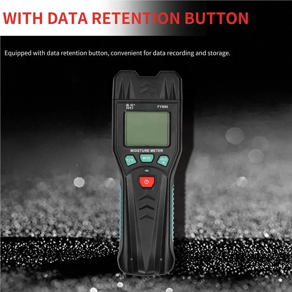

Высокоточный детектор влажности дерева FY886, измерительный прибор для определения содержания воды с ЖК-дисплеем и подсветкой