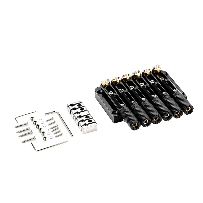 

6 String Saddle Headless Guitar Bridge For Headless Guitar Accessories Black