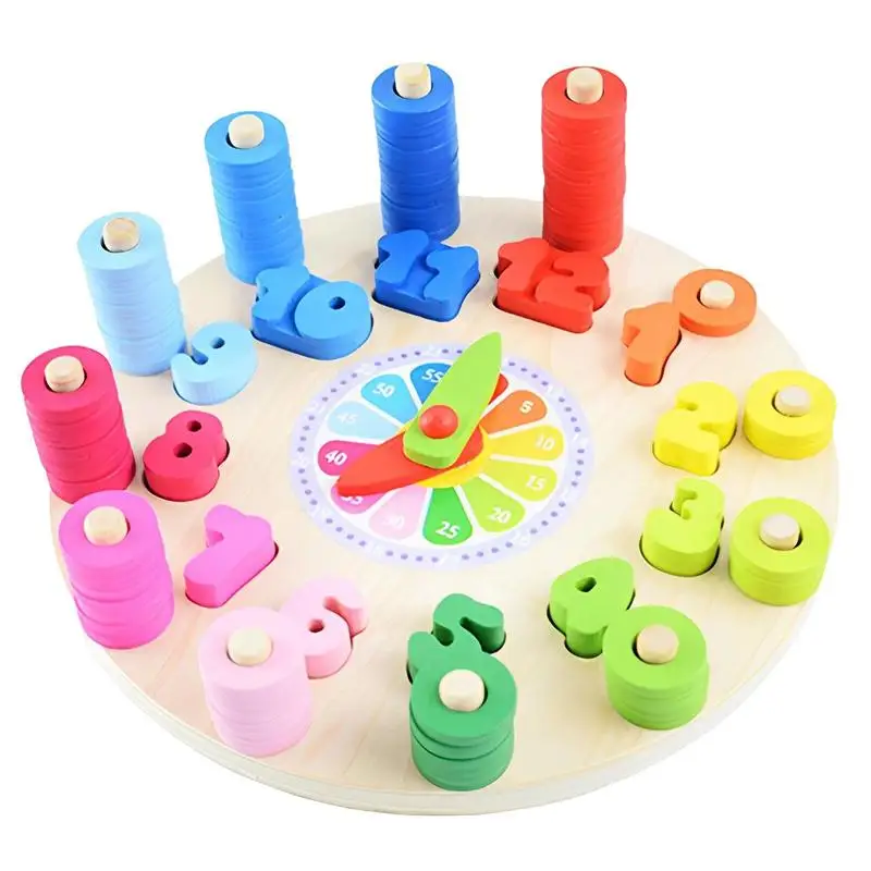 

Time Clock Toy For Kids Wooden Clock Learning For Kids Preschool Toddler Montessori Toys For Boys Girls Early Education Of Time