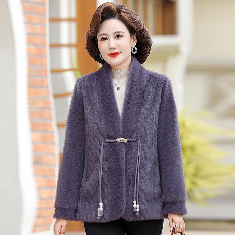 

Высококачественное пальто из искусственного синего меха норки, женская зимняя новая модная свободная шуба из искусственного меха, теплая Повседневная Толстая Женская Шуба