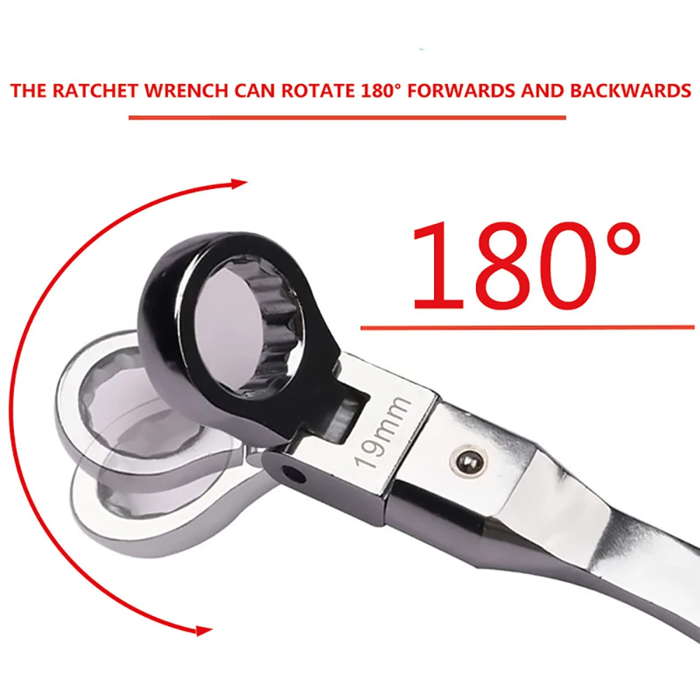 Portable Ratchet Wrench 72 Gear Shaking Head Interchangeable Combination Set Rotatable 180 °Removable Flexible Torque Spanner |