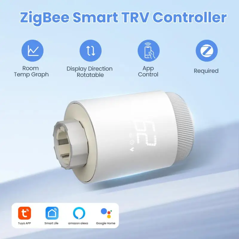 Tuya ZigBee Smart TRV Valve Thermostat Radiator Actuator Programmable Temperature Controller Work With Alexa Google Home