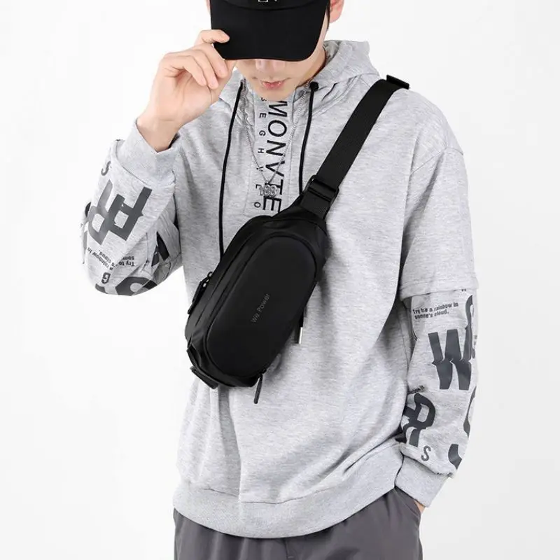 New Men's Chest Bag Simple Waist Bag Outdoor Sports Crossbody Bag Large Capacity Waterproof Waist Bag Phone Pouch Bags for Male