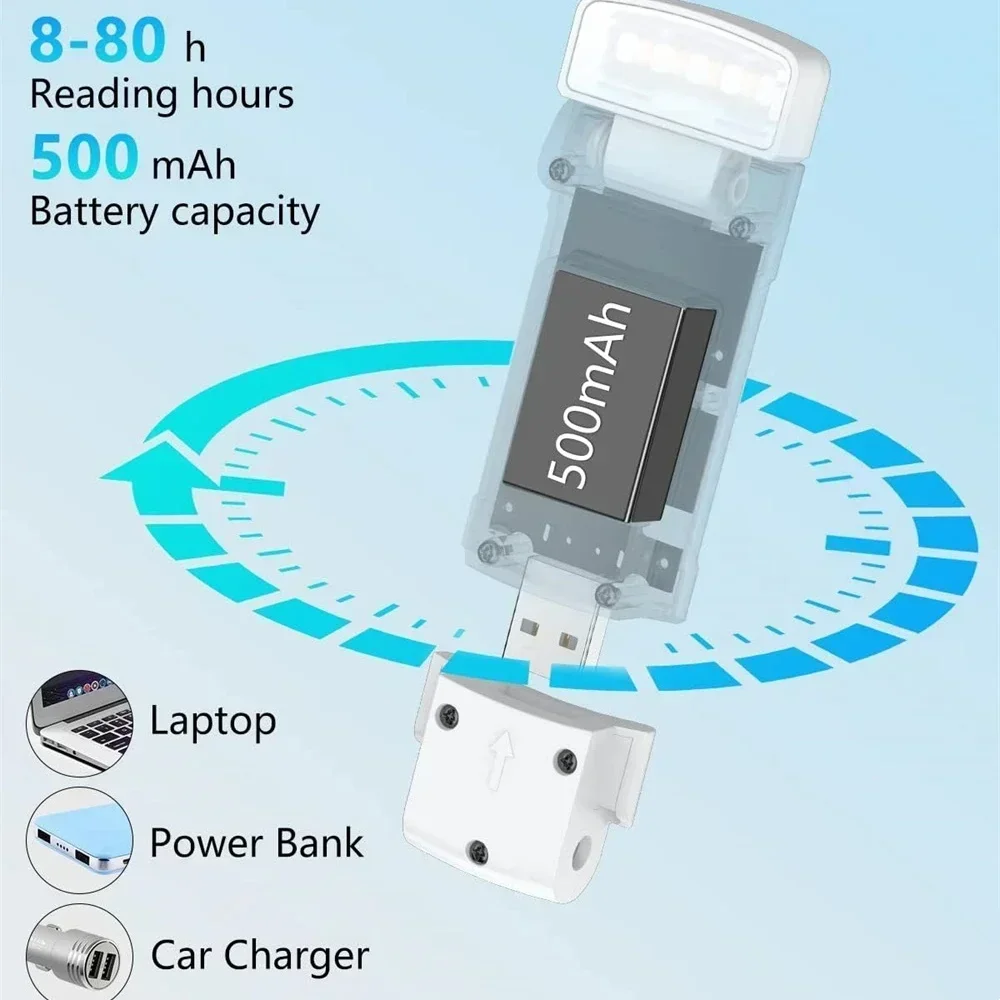Мини-светодиодный светильник для книг портативная перезаряжаемая лампа чтения