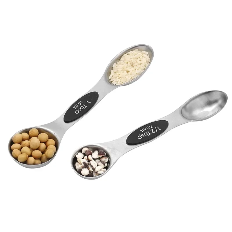 Мерная ложка приправа из нержавеющей стали с магнитной двойной головкой для