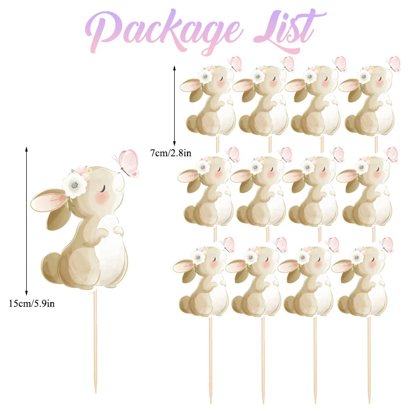 

Топперы для торта с кроликом MicroPlush, 13 шт.