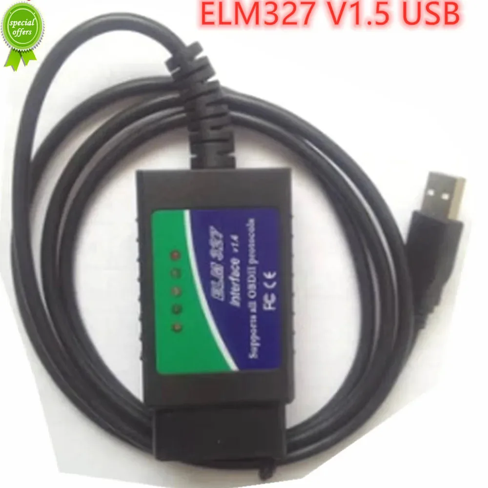 2024 ELM327 V1.5 USB OBD2 поддерживает OBD II протоколы Test ELM 327 версия 1 5 инструмент для