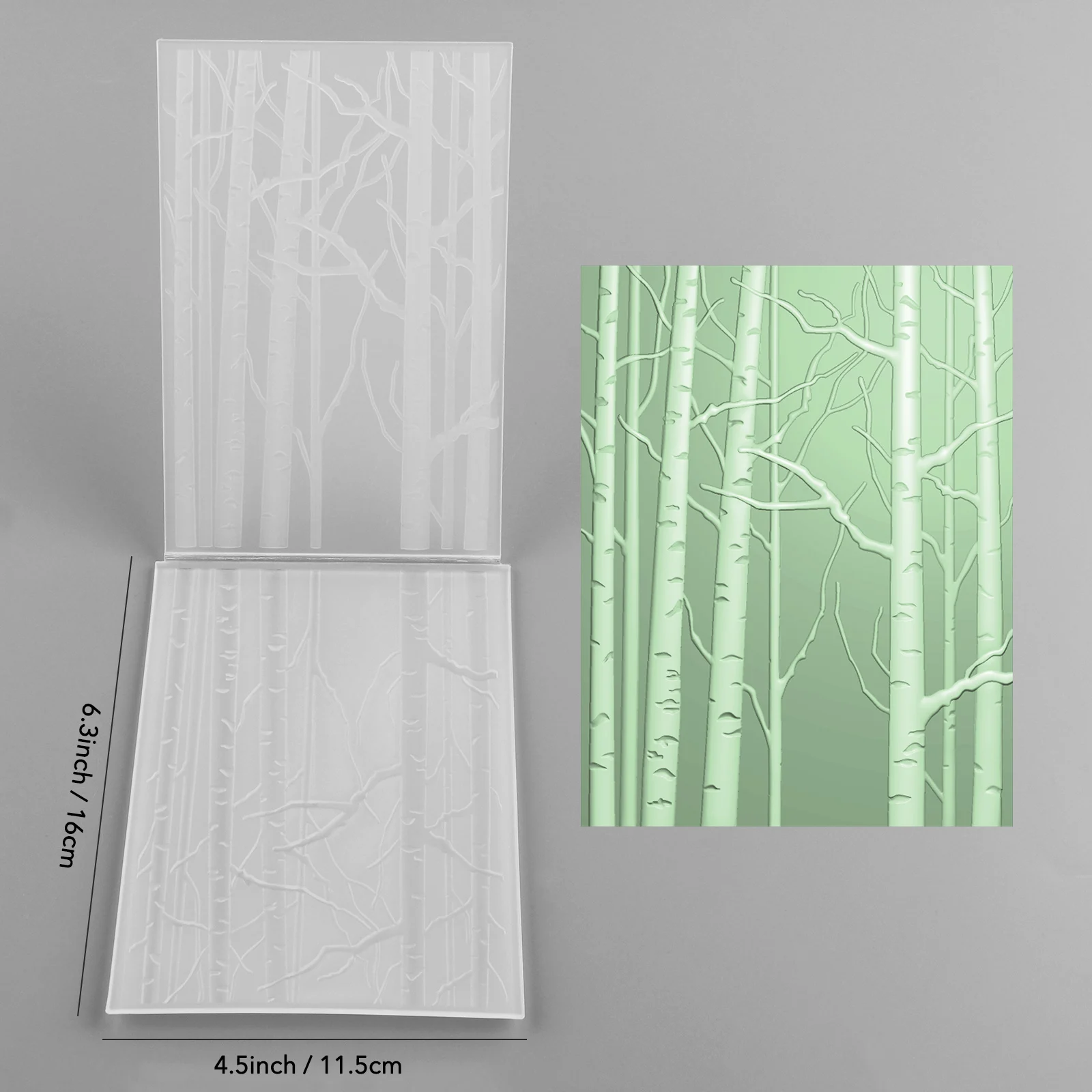 Birch Forest Pattern 3D Embossing Folder and Matching Dies for Adding Textured Detail To Paper Crafting Card Making Supplies