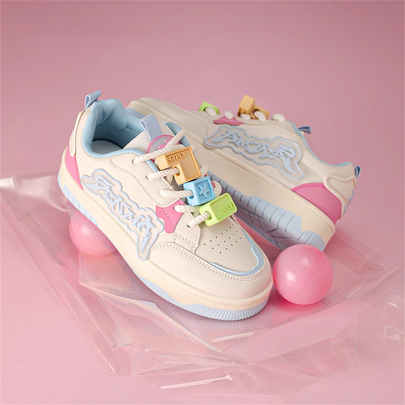 

CRLAYDK Designer Women's Fashion Sneakers Classic Casual Tennis Lace Up Candy Cute Walking PU Leather Girls Comfortable Shoes