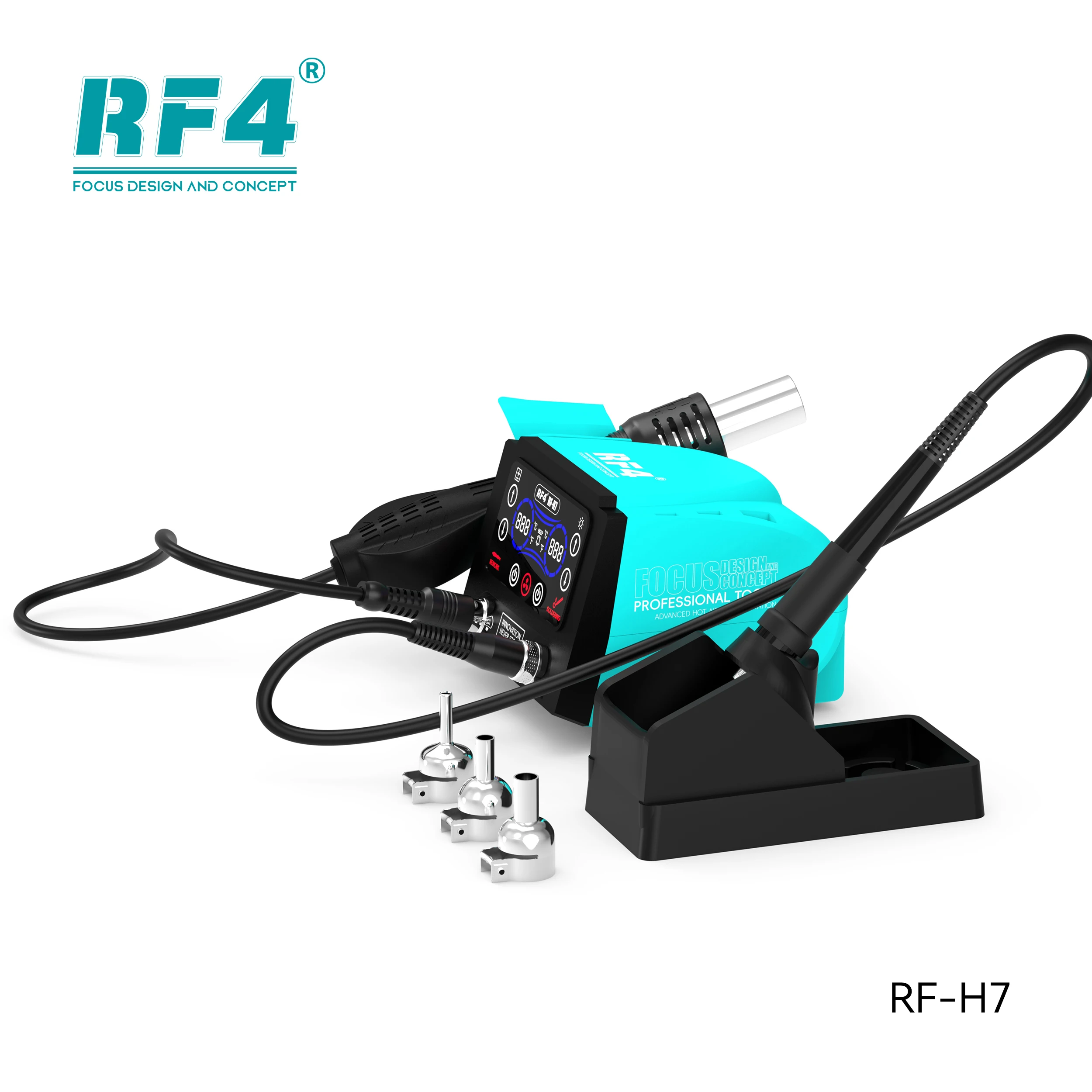 RF4 RF-H7 2 в 1 сварочный стол горячего воздуха Электрический паяльник HD Touch Largescreen
