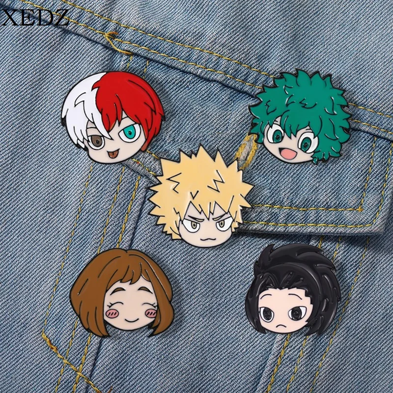 

Hero Academia Enamel Pin Cartoon Anime Metal Brooch Denim Backpack Lapel Badge Jewelry Gift for Friends Kids Accessories